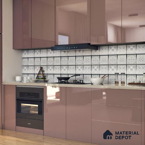 Metallic Wall Tile TL 07235 D Silver Mist 1 ft x 1 ft Ceramic Matte Finish - 9 mm  | 2 mm Spacer is Mandatory | Suitable For Bathroom, Kitchen, Dining Area | Please Expect a Slight Variation of Pattern
